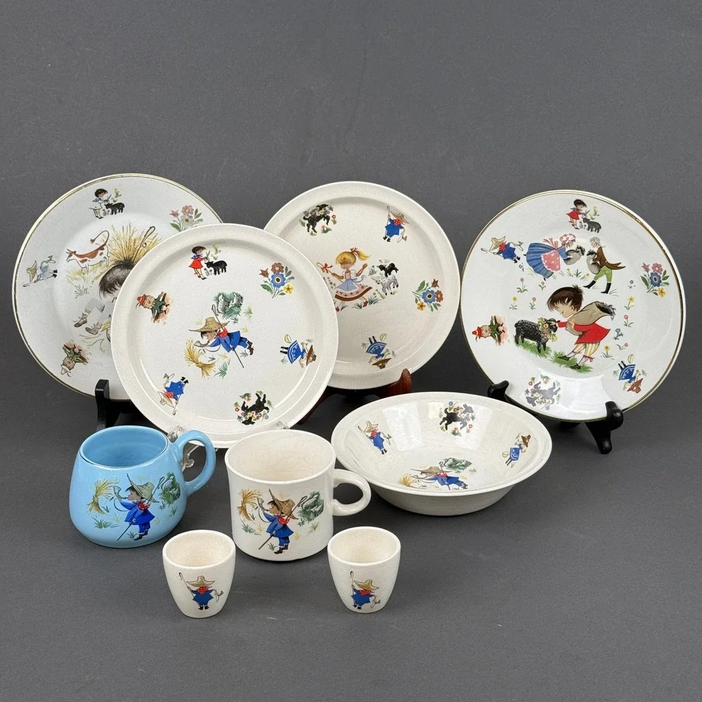 Arklow Pottery Willsgrove Ireland Childrens Dish Mixed‎ Lot Shepherd Boy Vintage